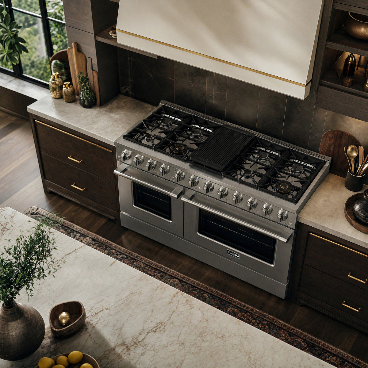 JANSKA 60 Inch Professional 10-Burner Gas Range