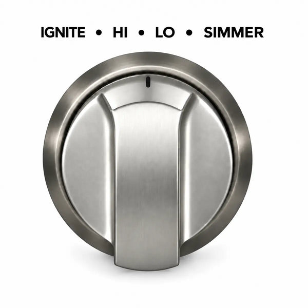 Janska silver knob on a white background.