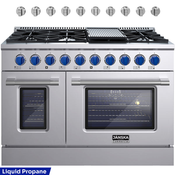 JANSKA 48 Inch 8-Burner LP Gas Range