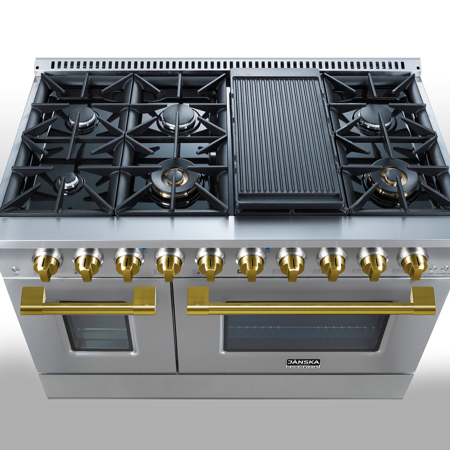 JANSKA 48 Inch Professional 8-Burner Dual Fuel Range