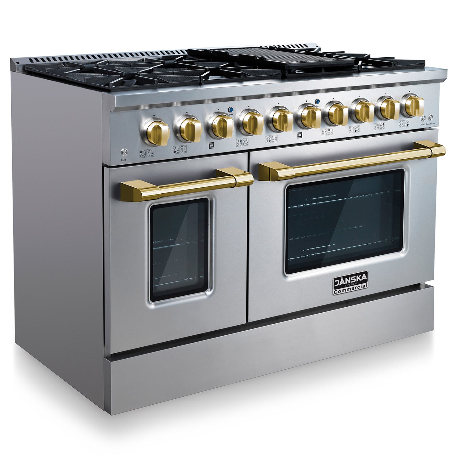 JANSKA 48 Inch Professional 8-Burner Dual Fuel Range