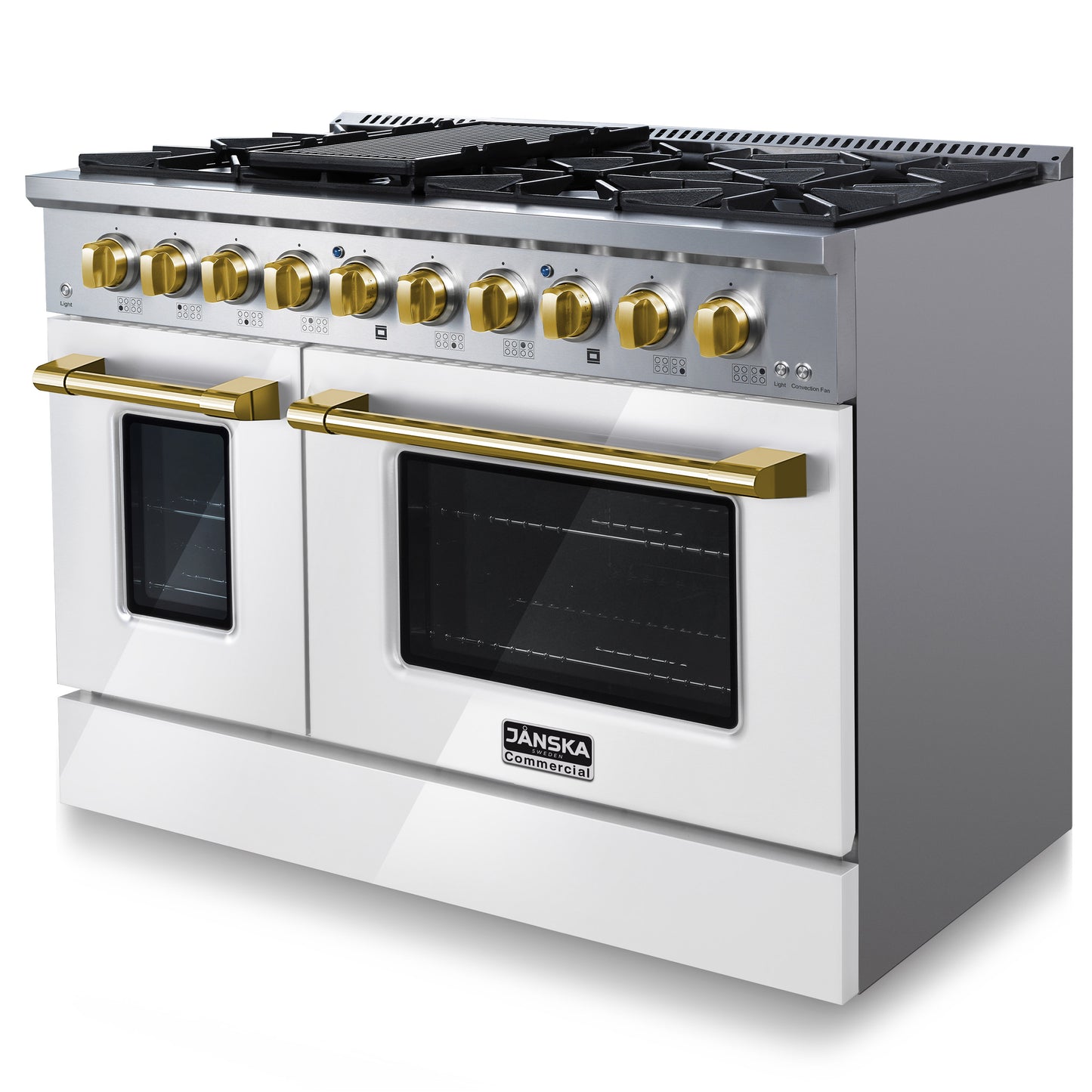 JANSKA 48 Inch Professional 8-Burner Dual Fuel Range