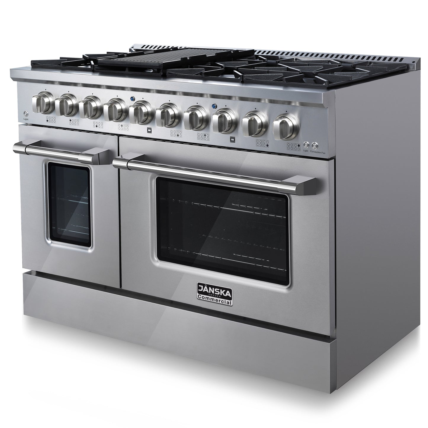 JANSKA 48 Inch Professional 8-Burner Dual Fuel Range