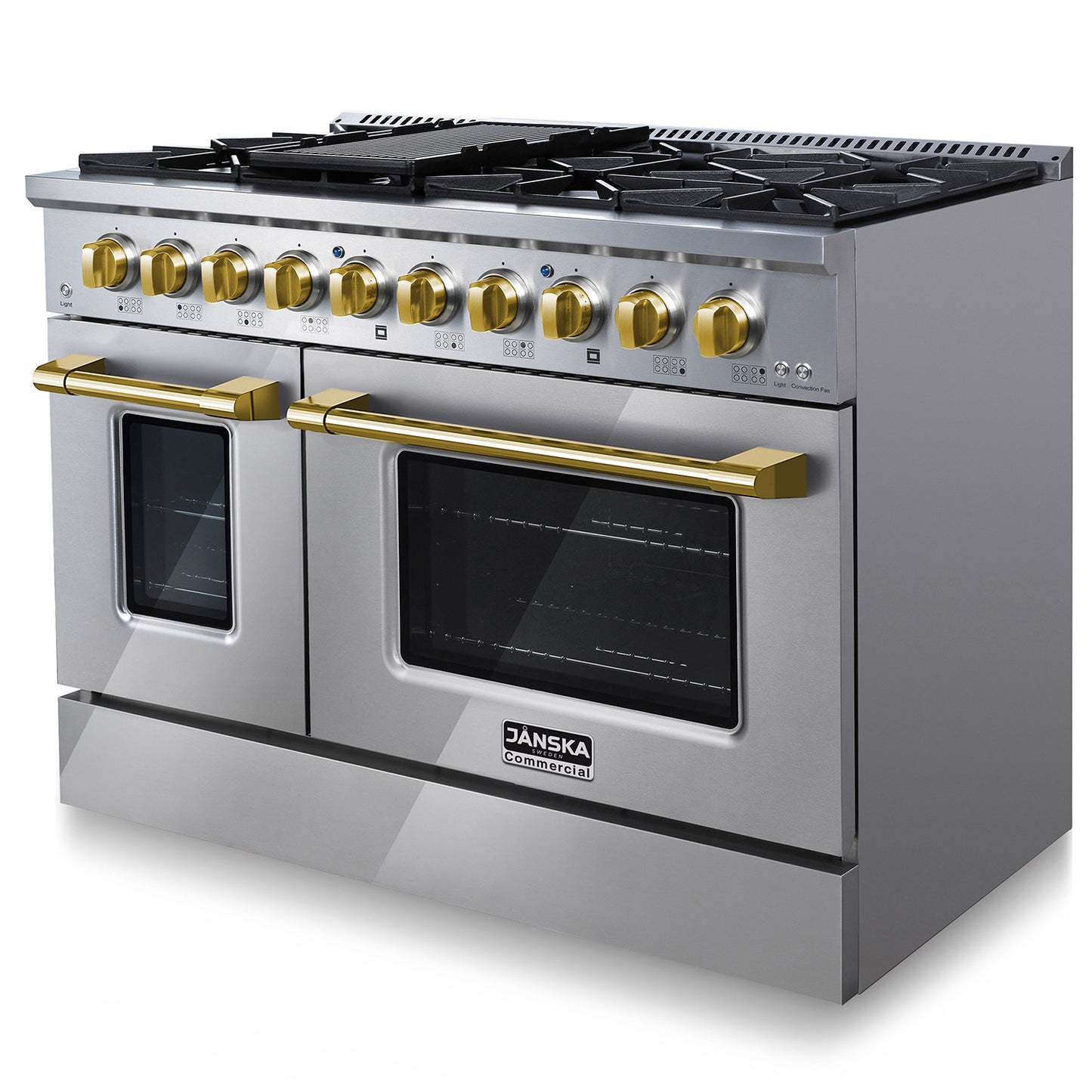 JANSKA 48 Inch Professional 8-Burner Dual Fuel Range
