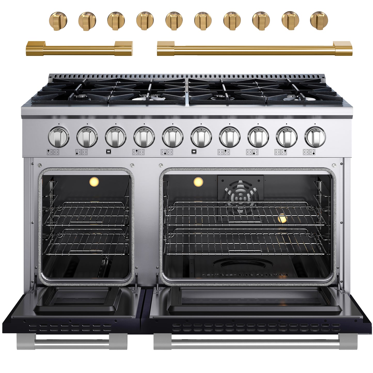 JANSKA 48 Inch Professional 8-Burner Dual Fuel Range