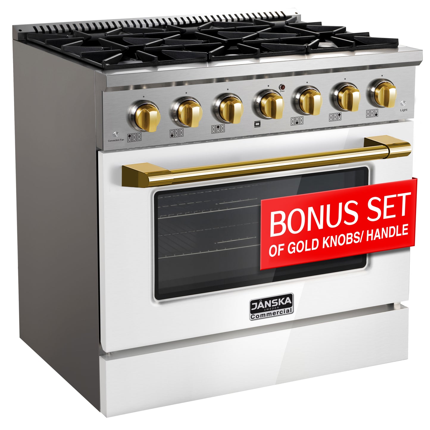 JANSKA 36 Inch Professional 6-Burner Gas Range