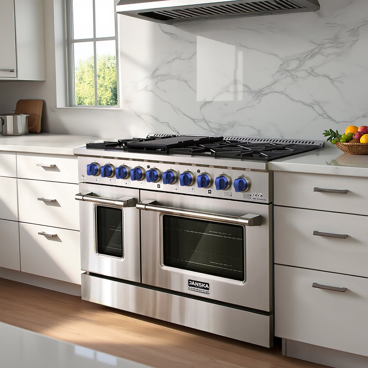 JANSKA 48 Inch Professional 8-Burner Dual Fuel Range