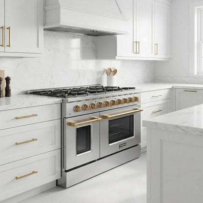 JANSKA 48 Inch Professional 8-Burner Dual Fuel Range