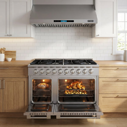 JANSKA 48 Inch Professional 8-Burner Dual Fuel Range