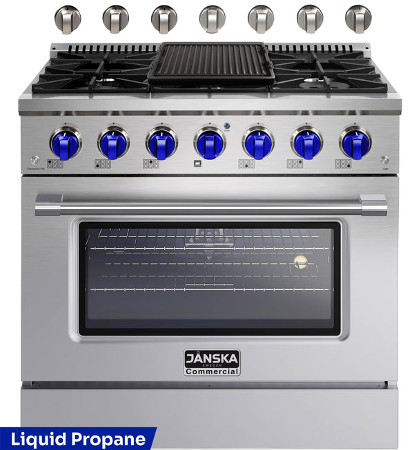 JANSKA 36 Inch 6-Burner LP Gas Range