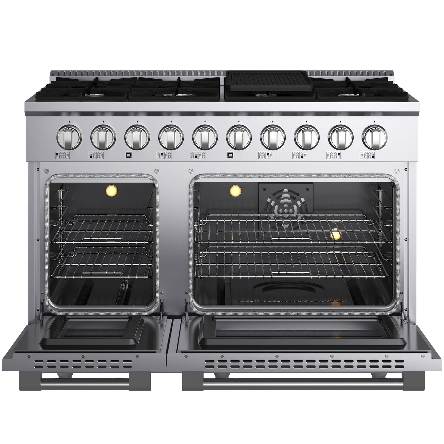 JANSKA 48 Inch Professional 8-Burner Dual Fuel Range