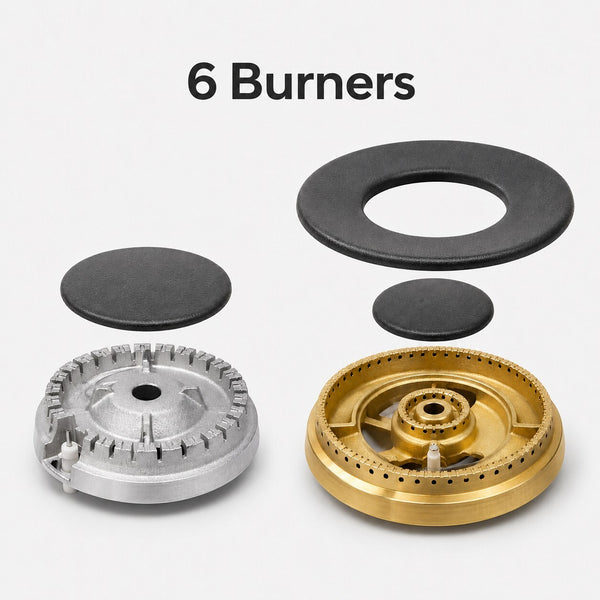 Gas Range Burner Heads & Caps Set