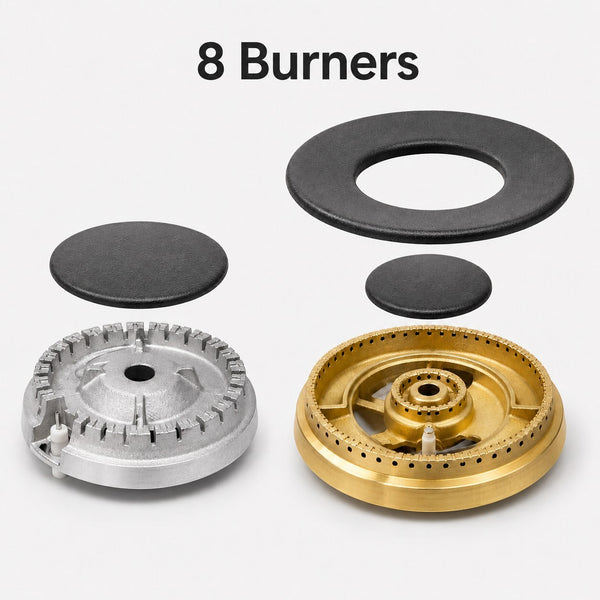 Gas Range Burner Heads & Caps Set