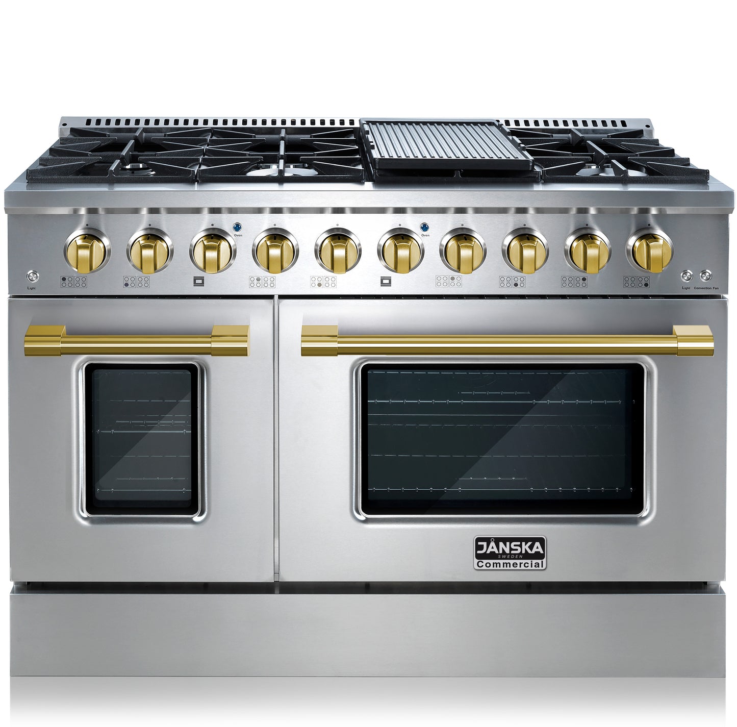 JANSKA 48 Inch Professional 8-Burner Dual Fuel Range