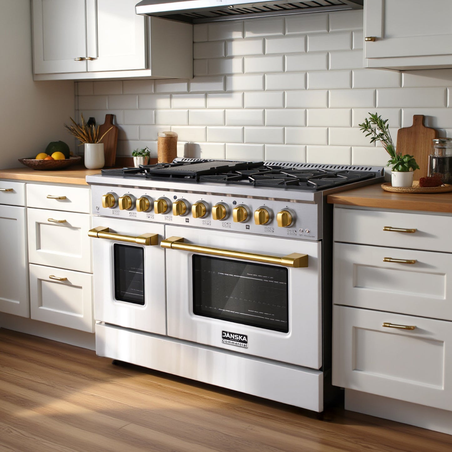 JANSKA 48 Inch Professional 8-Burner Dual Fuel Range