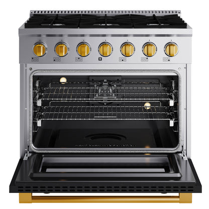 JANSKA 36 Inch Professional 6-Burner Dual Fuel Range