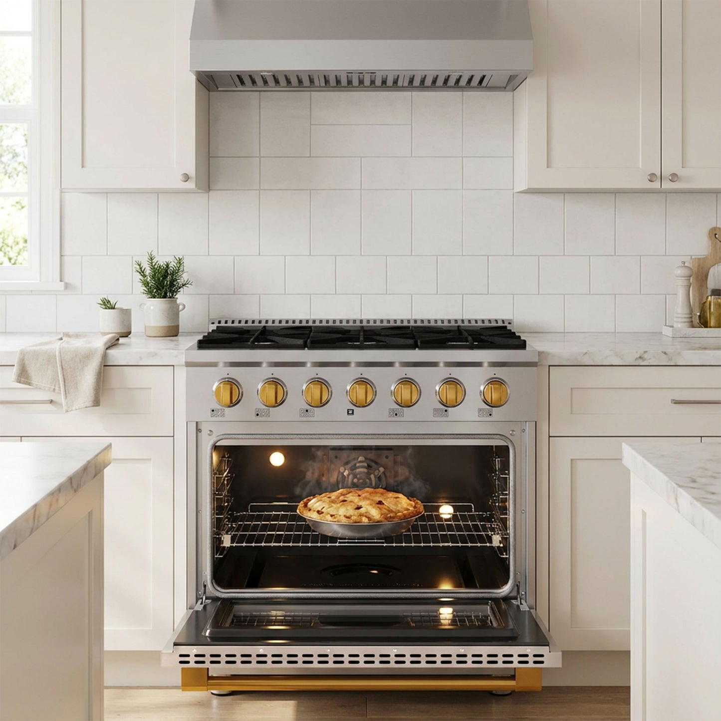 JANSKA 36 Inch Professional 6-Burner Dual Fuel Range