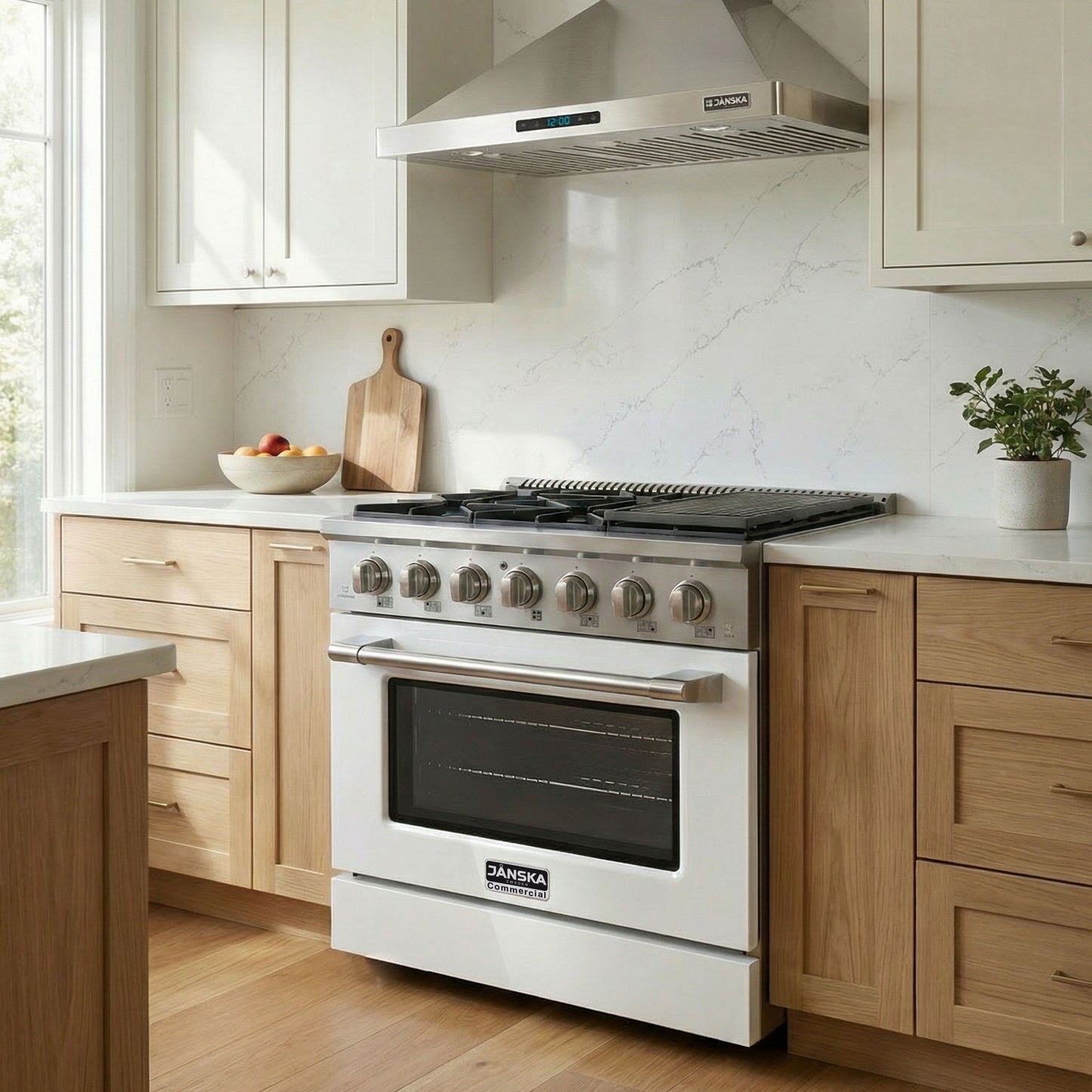 JANSKA 36 Inch Professional 6-Burner Dual Fuel Range