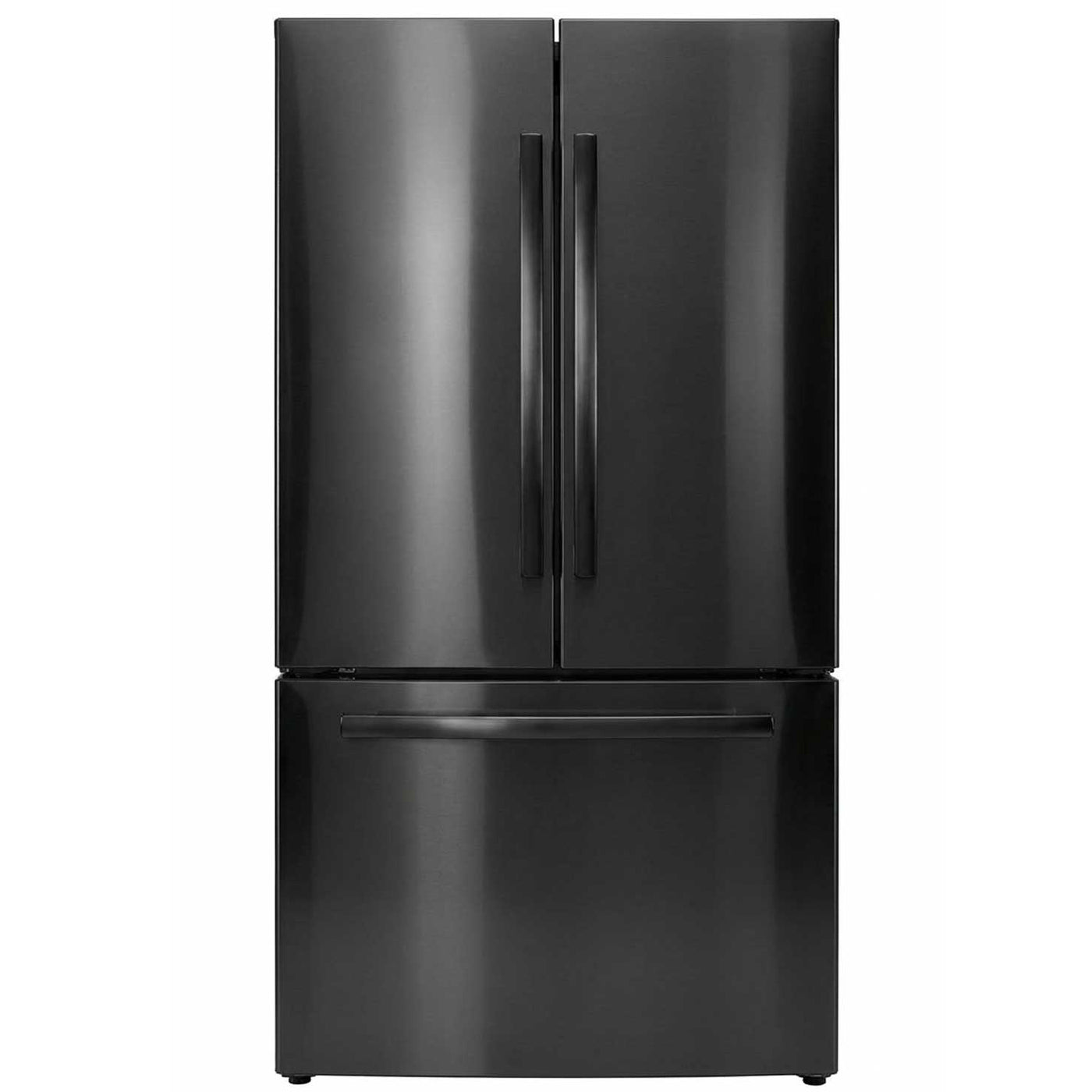 Janska Lumia French Door Black refrigerator on a white background