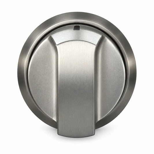 Janska silver knob on a white background. 