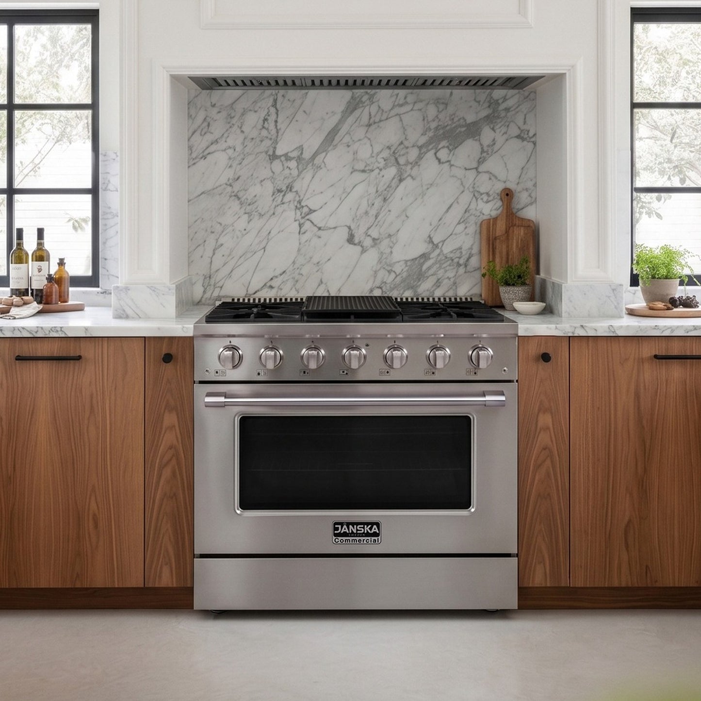 JANSKA 36 Inch Professional 6-Burner Gas Range