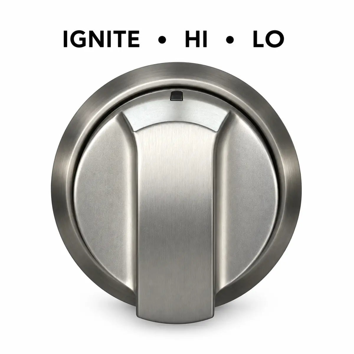 Janska silver knob on a white background. 
