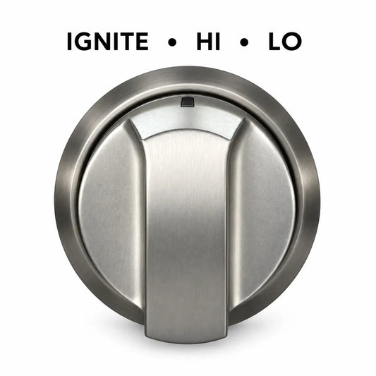 Janska silver knob on a white background. 