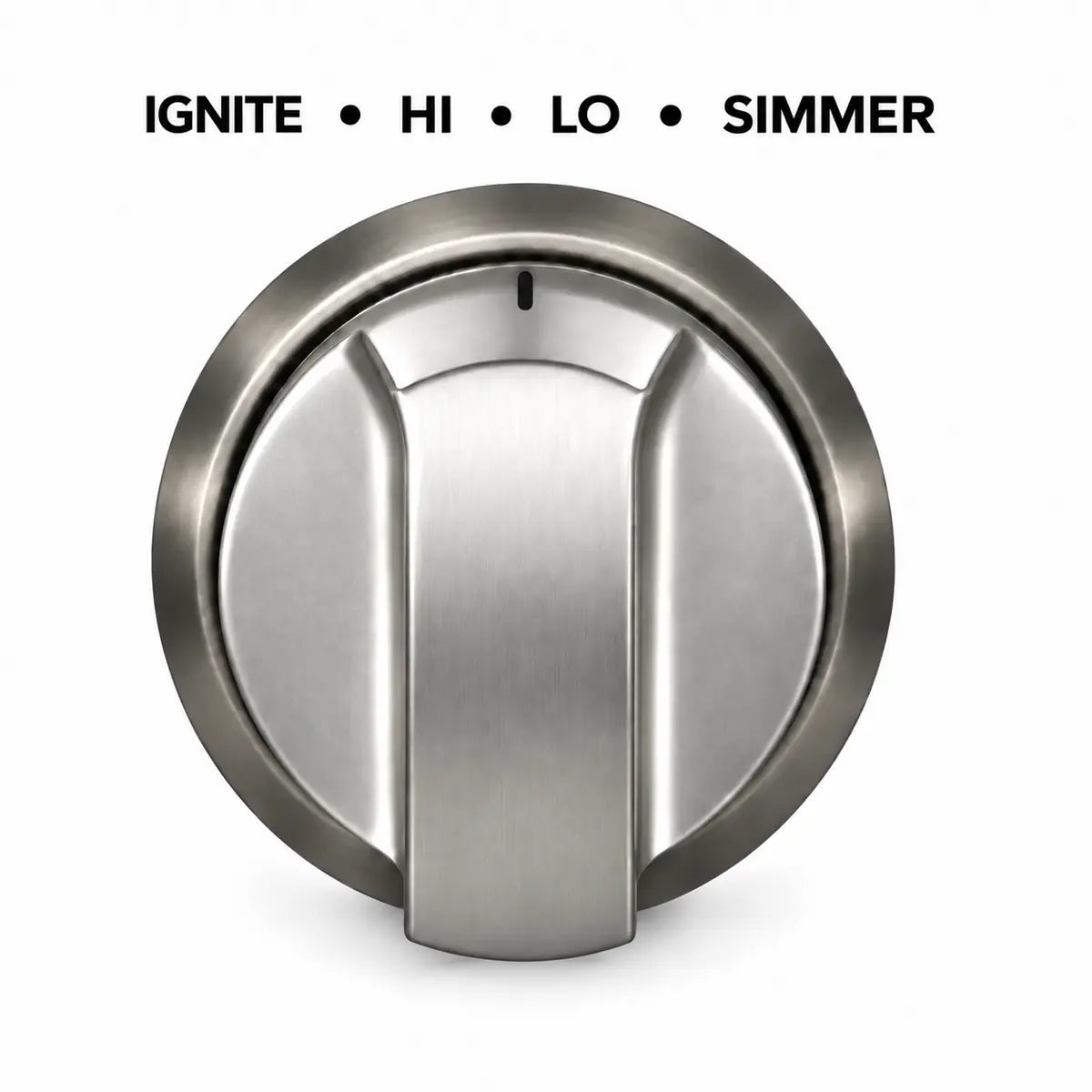 Janska silver knob on a white background. 