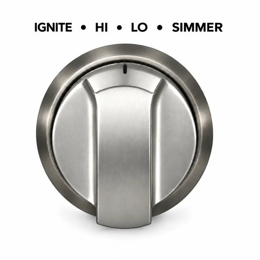Janska silver knob on a white background. 
